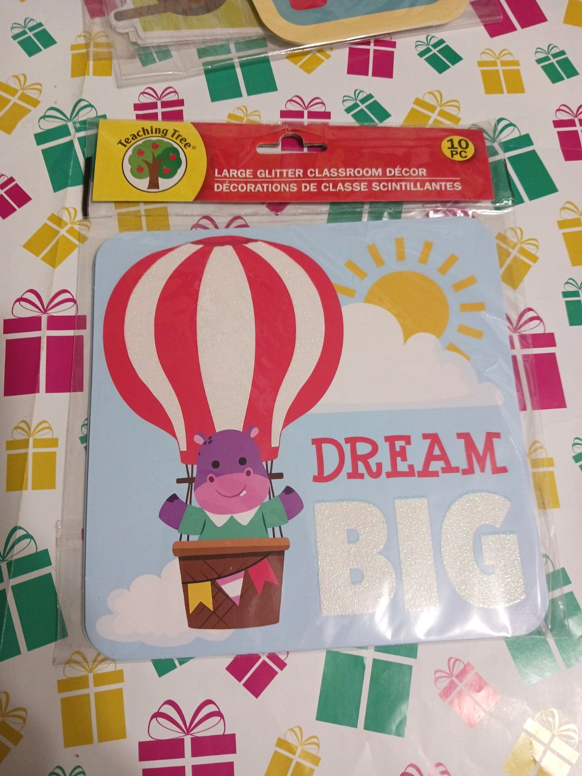 Elementary School Wall Decor. Glitter + Embossed decorations 9 packs 90 pieces