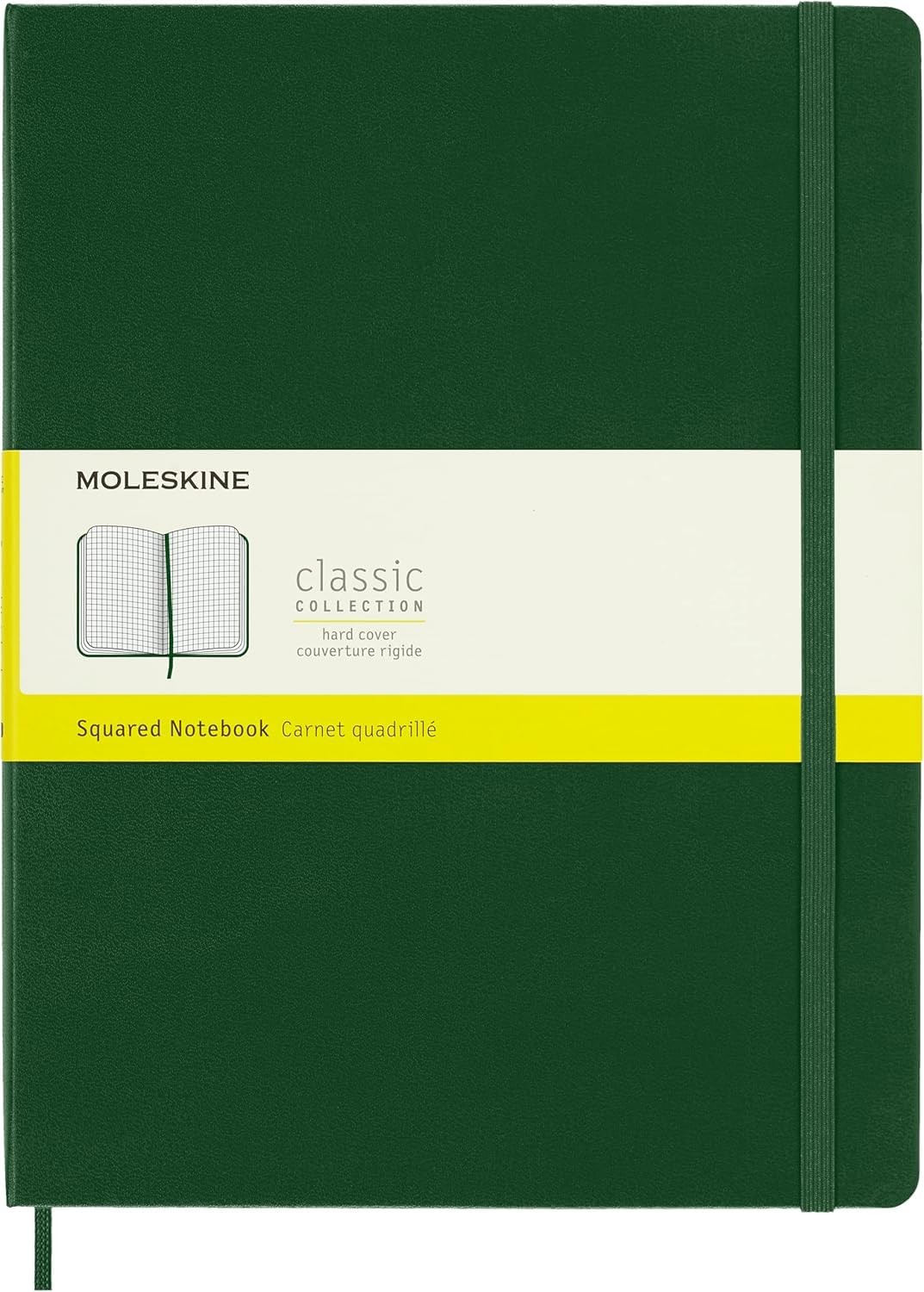 Moleskine Classic Notebook, Hard Cover, Squared/Grid, XL XL, Myrtle Green