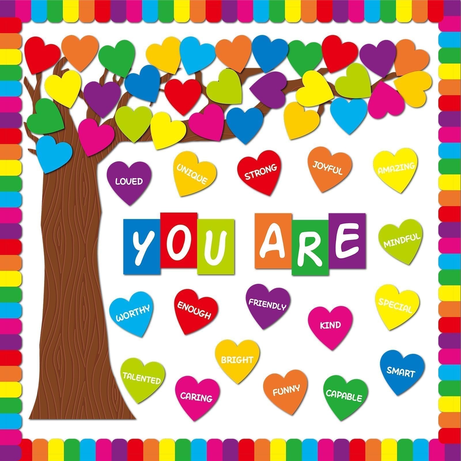 Valentine’s Day Classroom Tree Bulletin Board Decorations Set Motivational In…