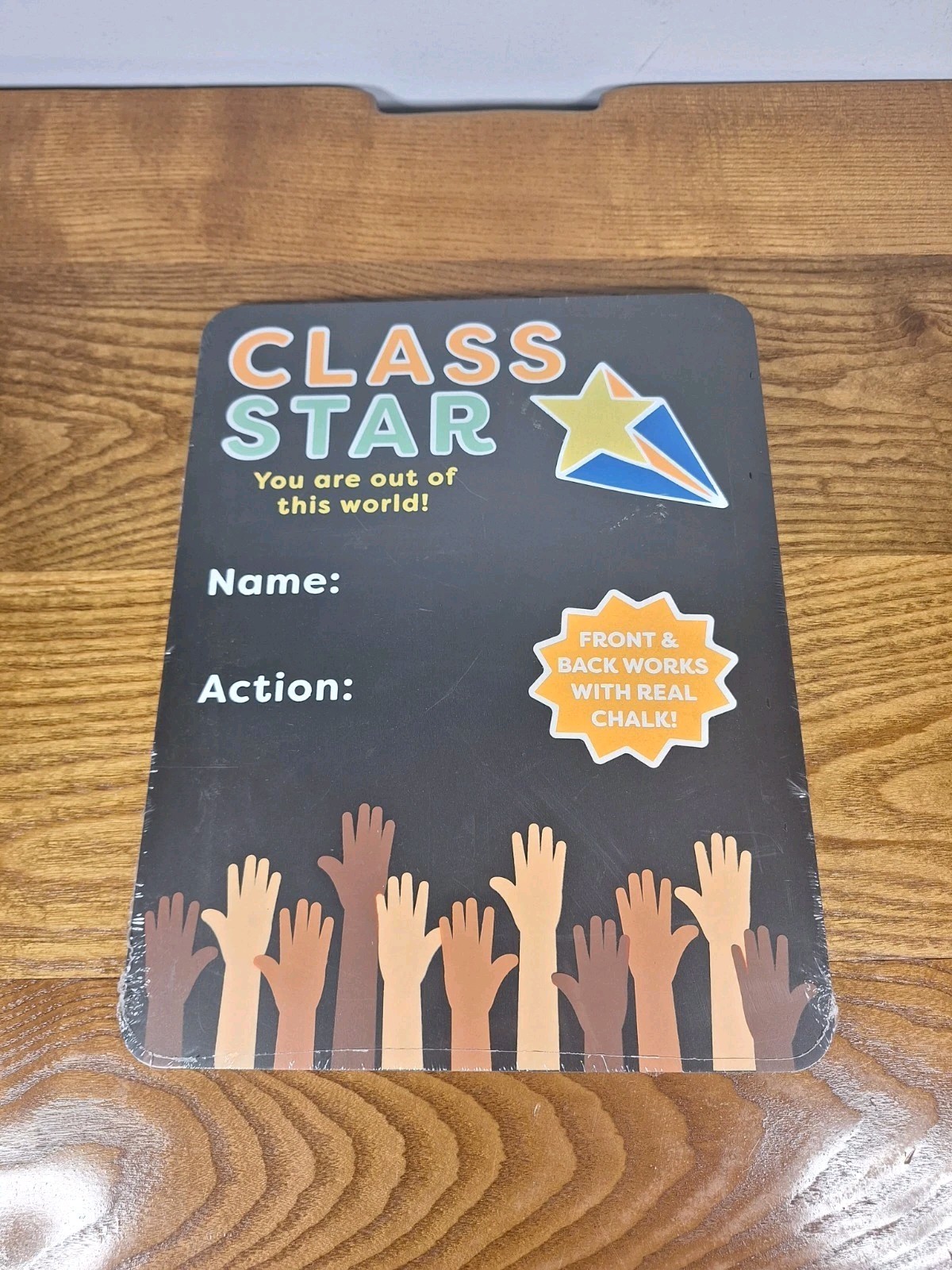 CLASS STAR 11.5″ x 9″ Reversible School Chalkboard Printed Front & Blank Back