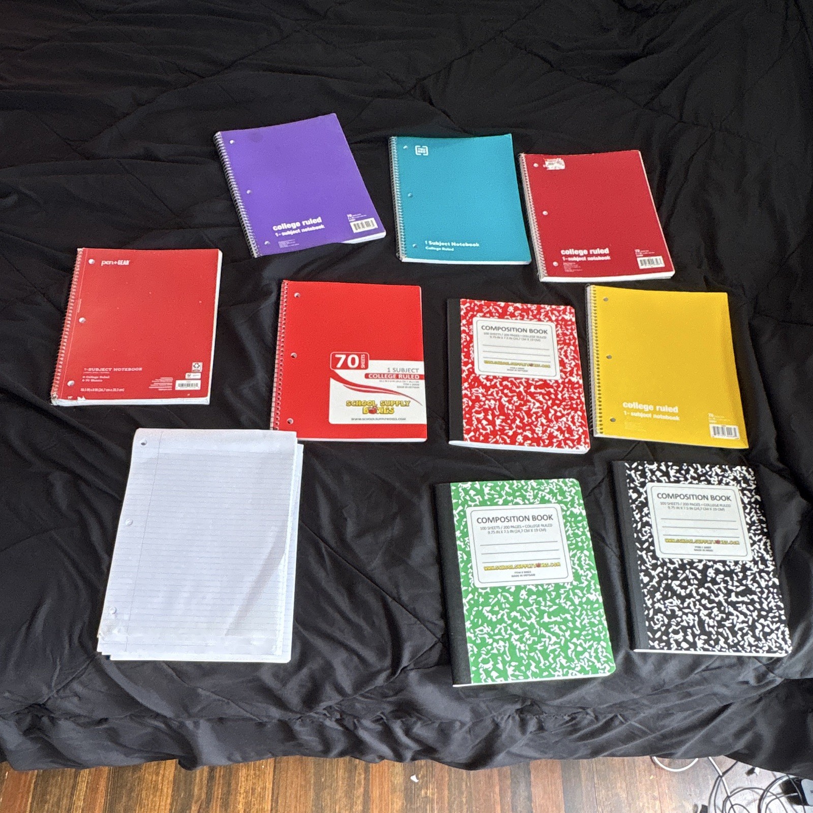 Mixed Lot Spiral Notebooks & Composition Books, 1 Subject College Ruled, 8×10.5