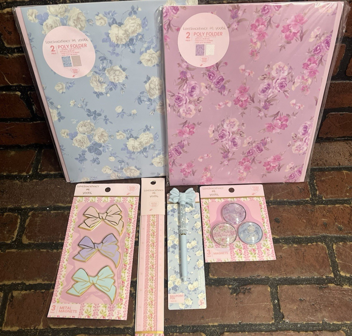 LoveShackFancy x Yoobi Pink Floral School Supply Lot Target Exclusive NEW