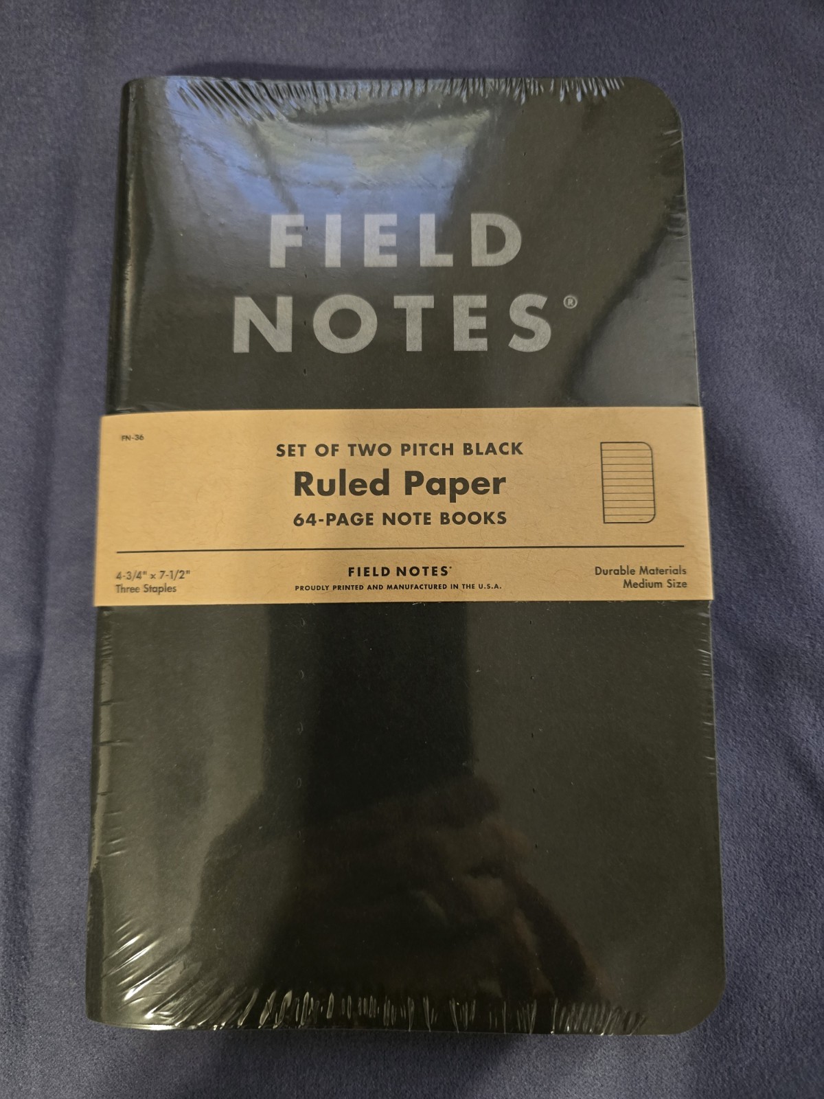 1 Field Notes Pitch Black Ruled Paper 64 Page Note Books 4-3/4″ X 7-1/2″