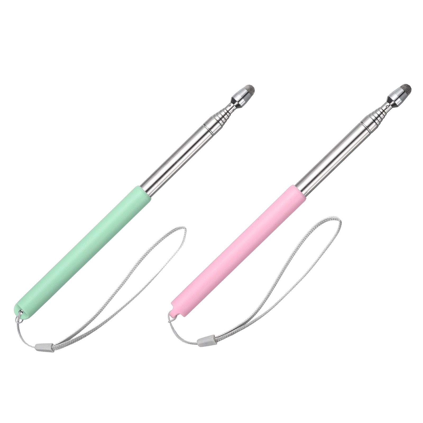 2 PCS Pointer Finger Stick, 39.4″ Retractable Teacher Pointer, Pink, Green