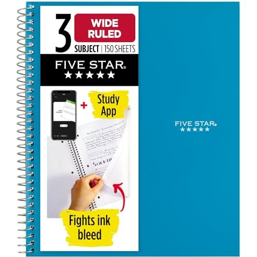 Spiral Notebook + Study App, 3 8″ x 10-1/2″ (Pack of 1) Tidewater Blue