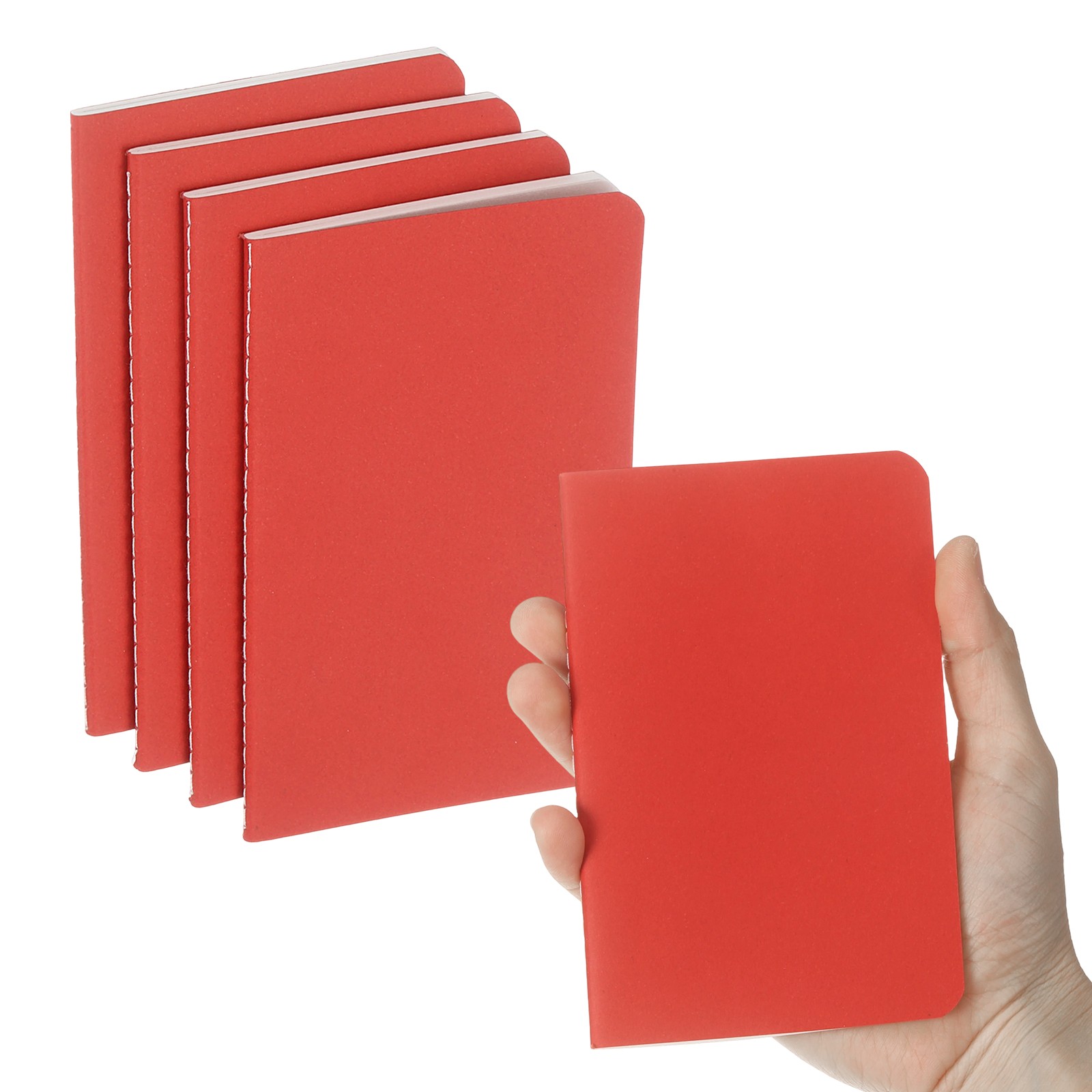 6 Pack A6 Notebook, A6 Journal Mini Notebook Pocket Kraft,Red