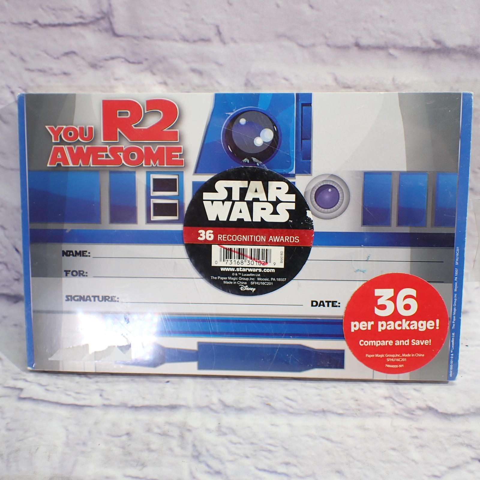 Star Wars R2-D2 Recognition Awards 36 Pack Children’s Classroom Blue Reward