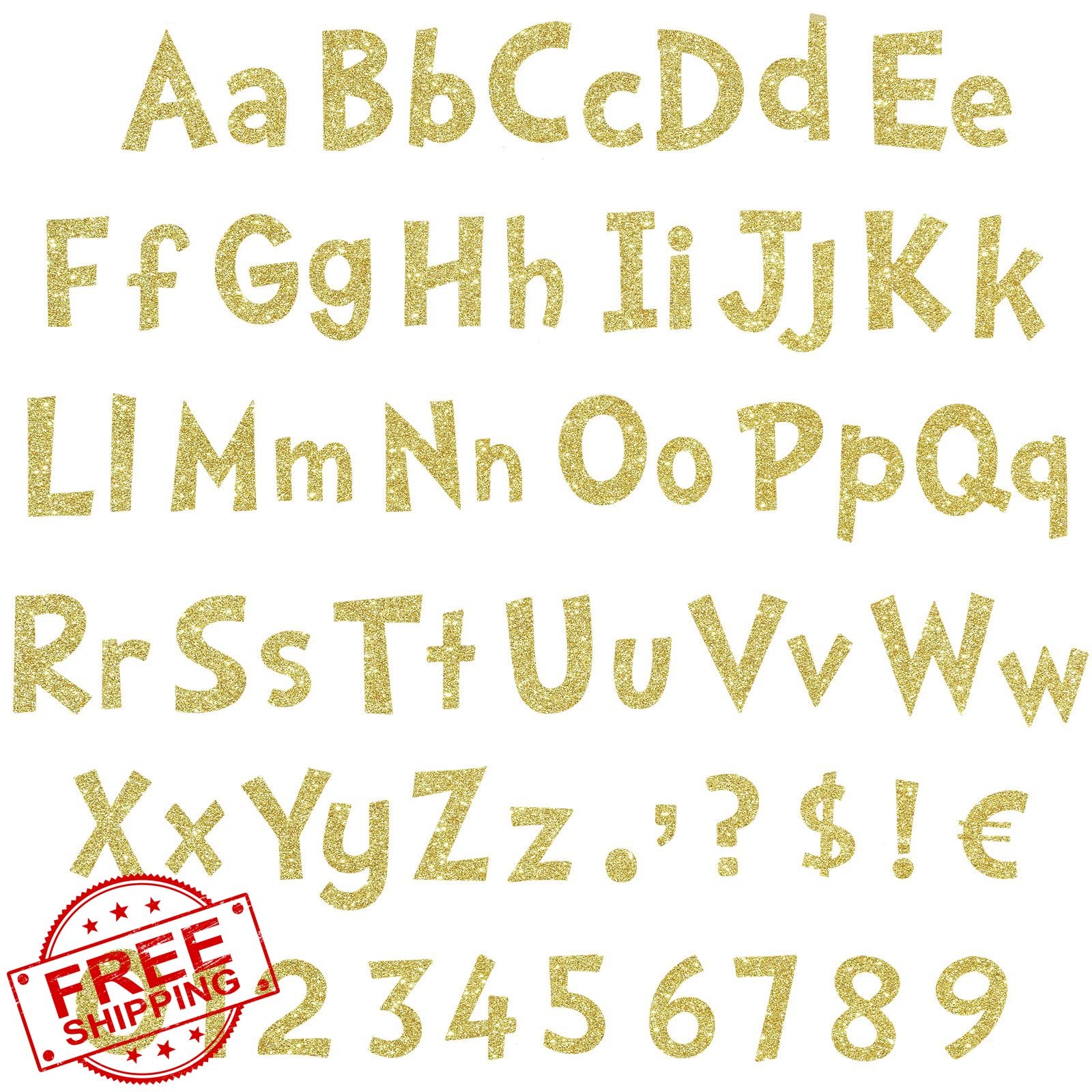 Tenare 134pc 5″ bulletin letters glitter gold