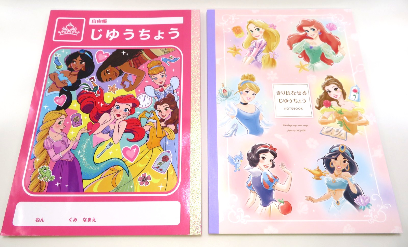 DAISO Disney Princess Notebook Set 2pc Japan Kawaii Stationery Journal New