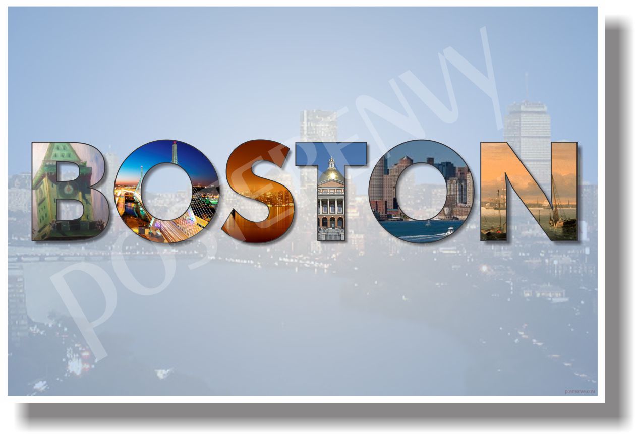 Boston Massachusetts – NEW U.S State Travel POSTER