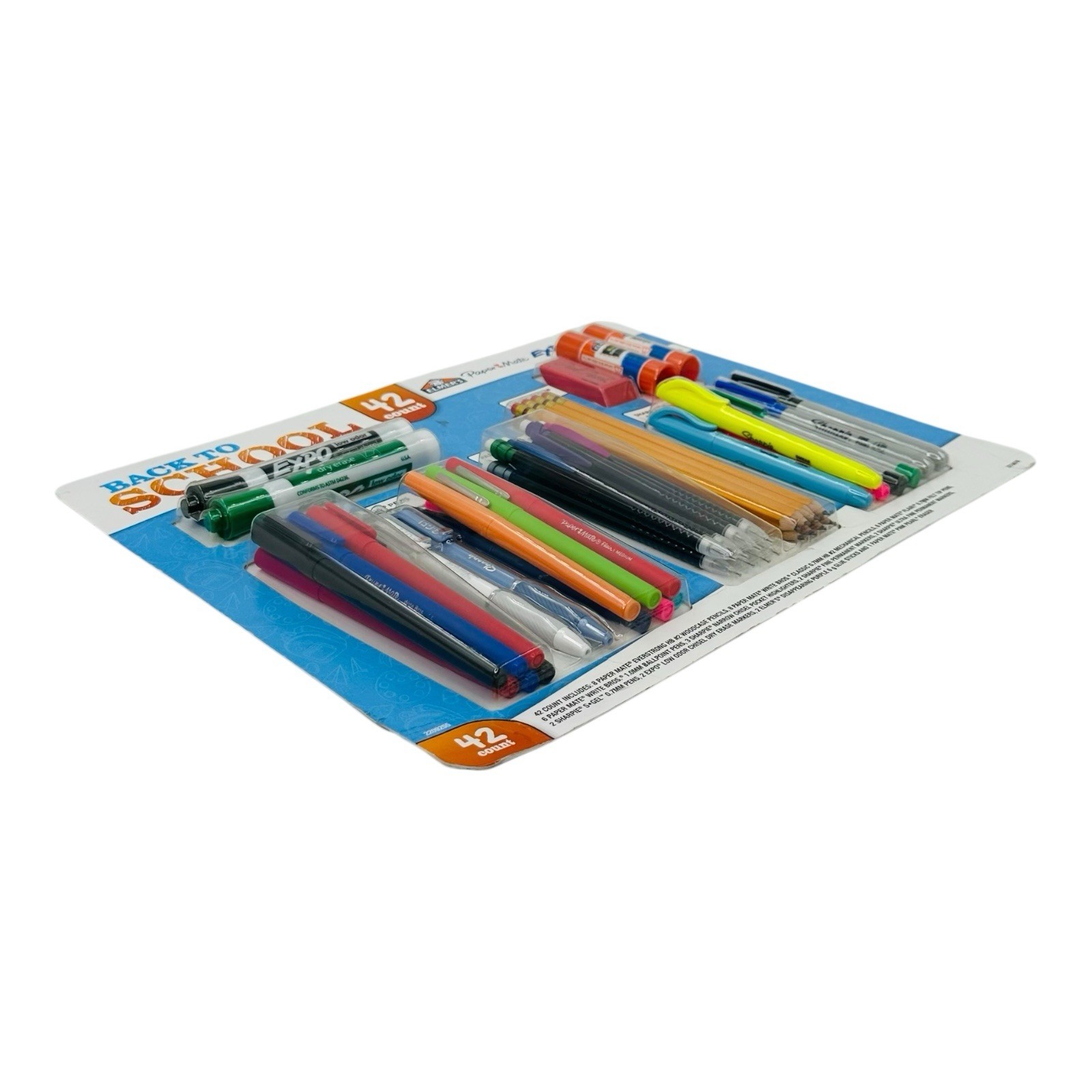 42 Pieces Back To School Essentials Kit Elmers, Paper Mate, Expo, Sharpie Marker