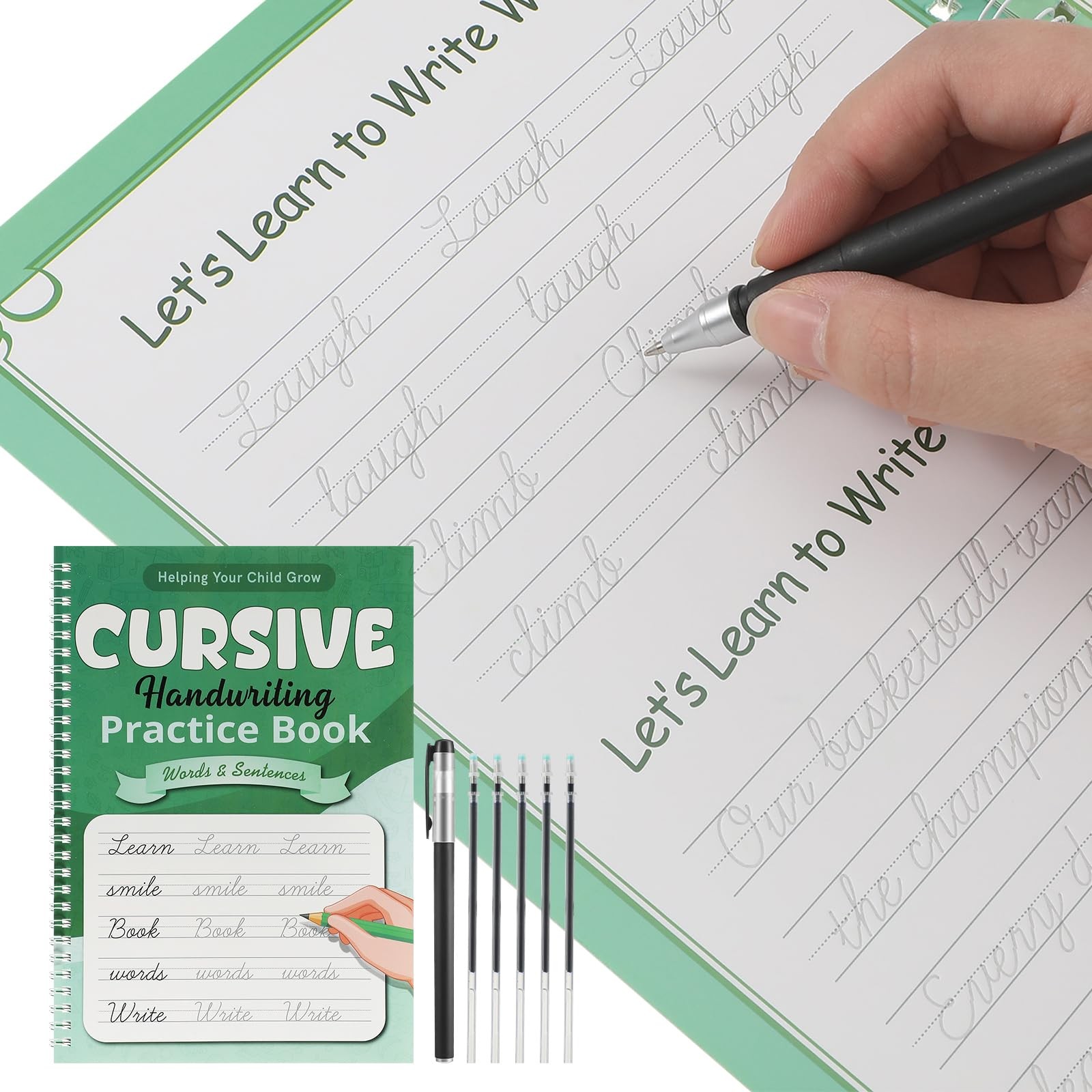 Gilprop Grooved Cursive Handwriting Workbook Reusable Practice…