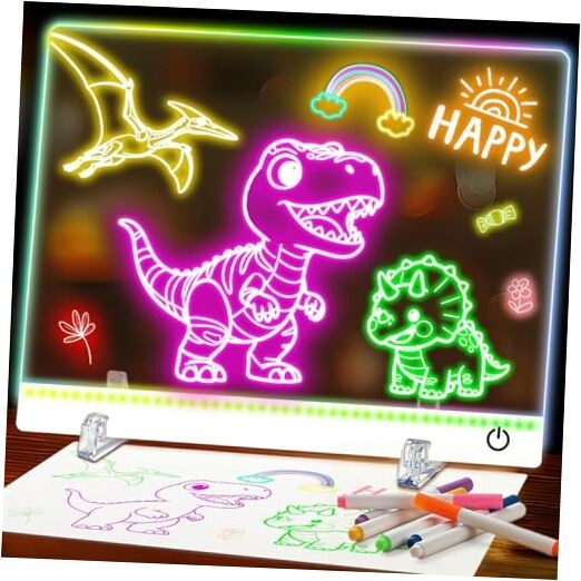 16 Inch LED Drawing Board for Kids – USB C Rechargeable 7 Color Light Up Red
