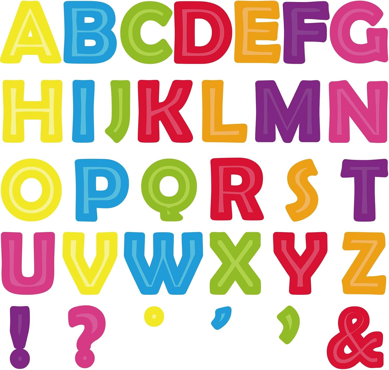 150PCS Large 7″ Font Bulletin Board Letters and Punctuation Set, Colorful Classr
