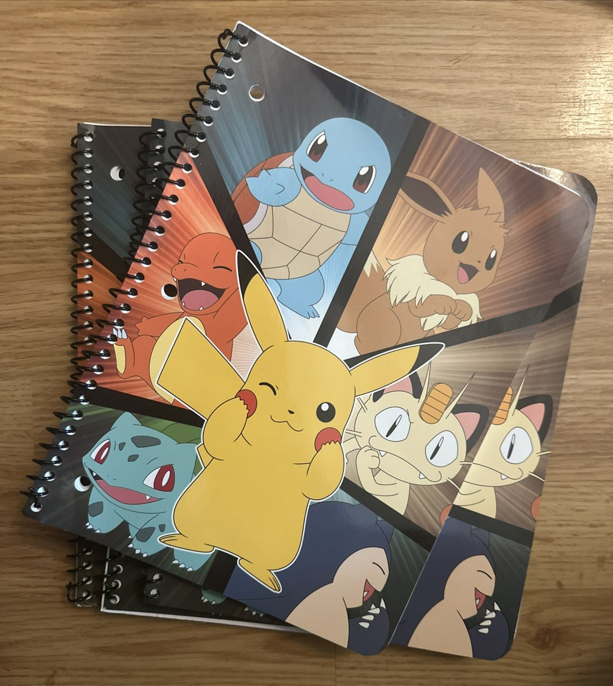 Lot 4 Pokémon Spiral Notebook with Pikachu & Characters Brand New