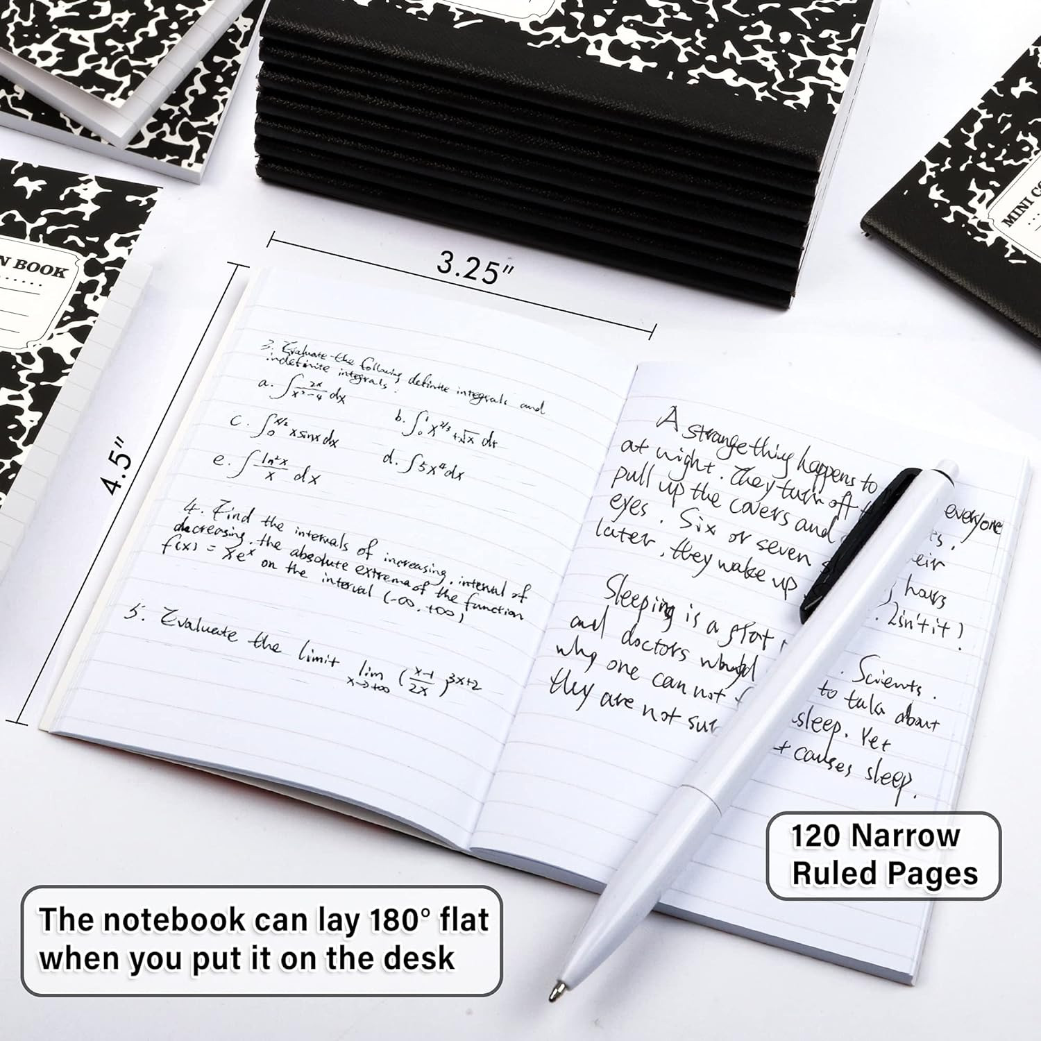Mini Composition Notebook, Cute 30 Pack Black Narrow Ruled Mini Composition Book