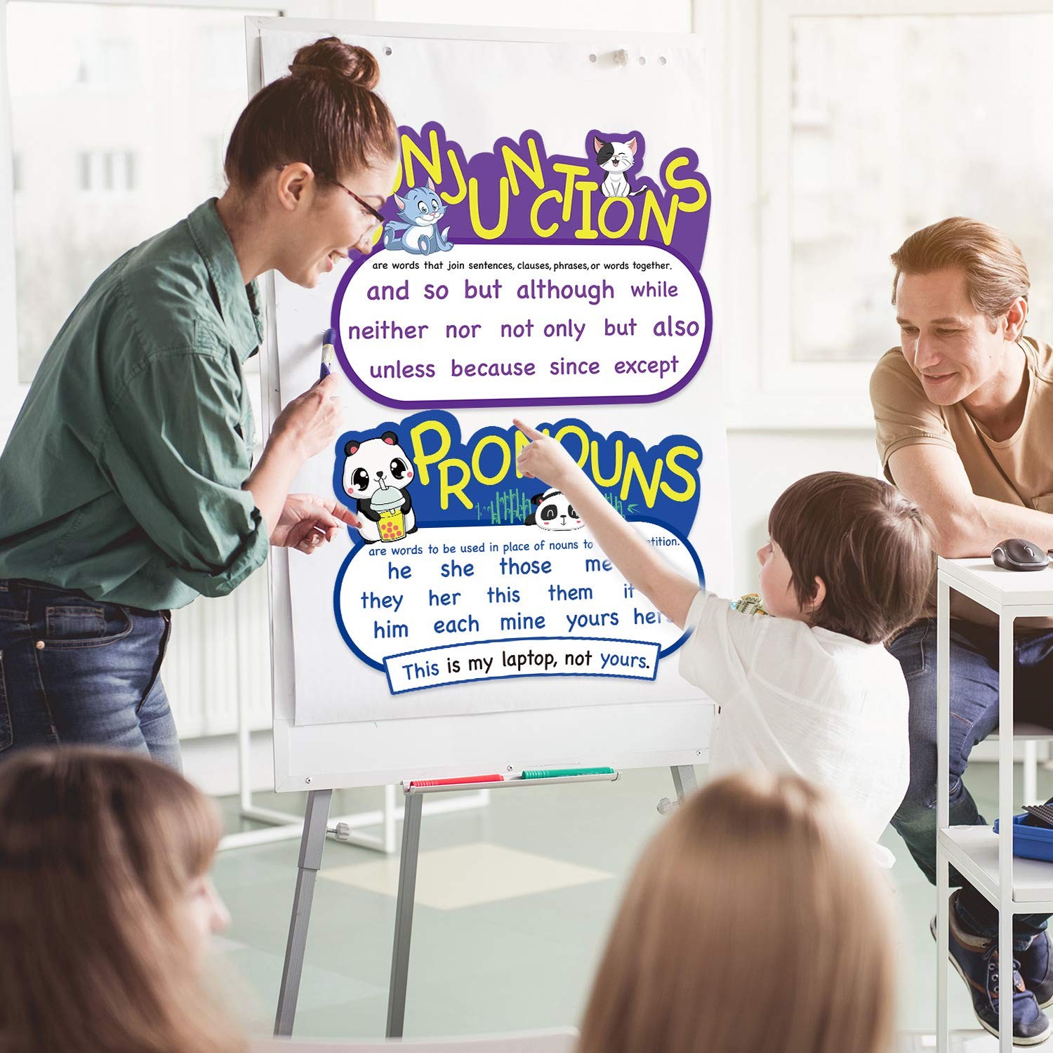 Outus 10 Pcs Parts of Speech Poster Grammar 16.5 x 11.5 inches, Multicolor