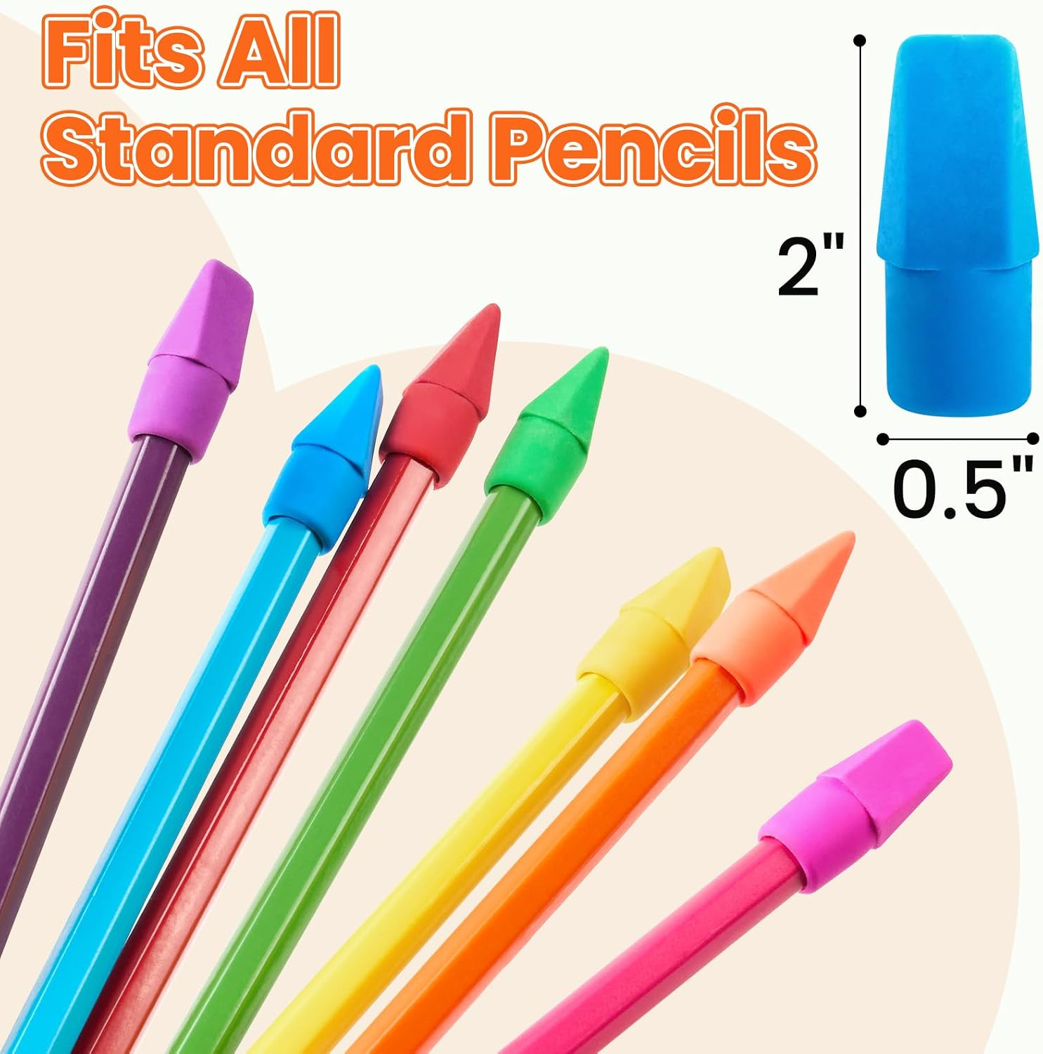 60 Pack Erasers for Kids, Pencil Top Erasers, Eraser Caps, Cap Toppers Small Cu