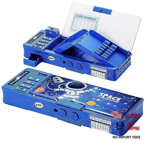 Blue Multifunction Pencil Case for Kids—Astronaut Spacesuit Pen Box Bag