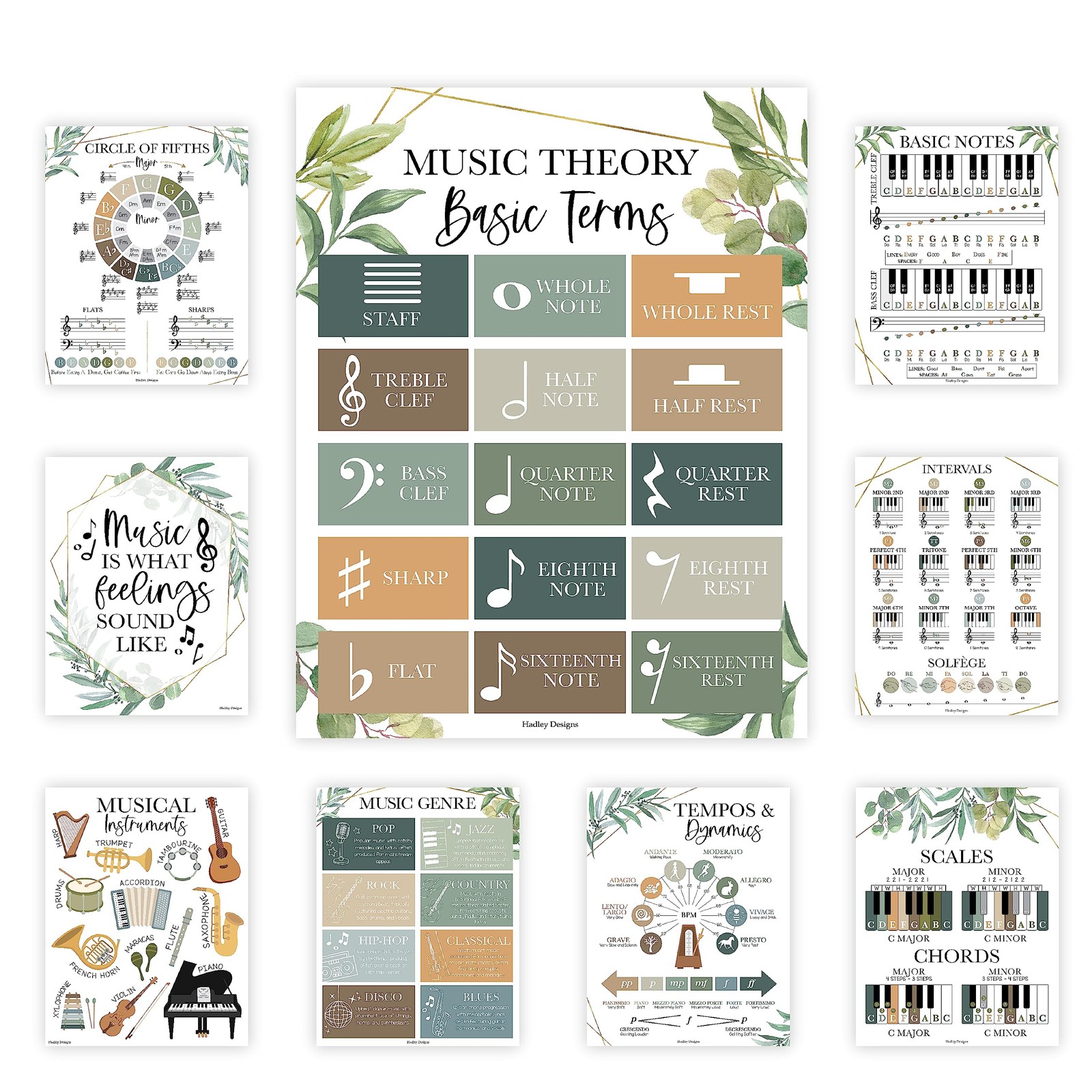 Music Classroom Decor –9 Music Classroom Posters Elementary, Choir & Solfege …
