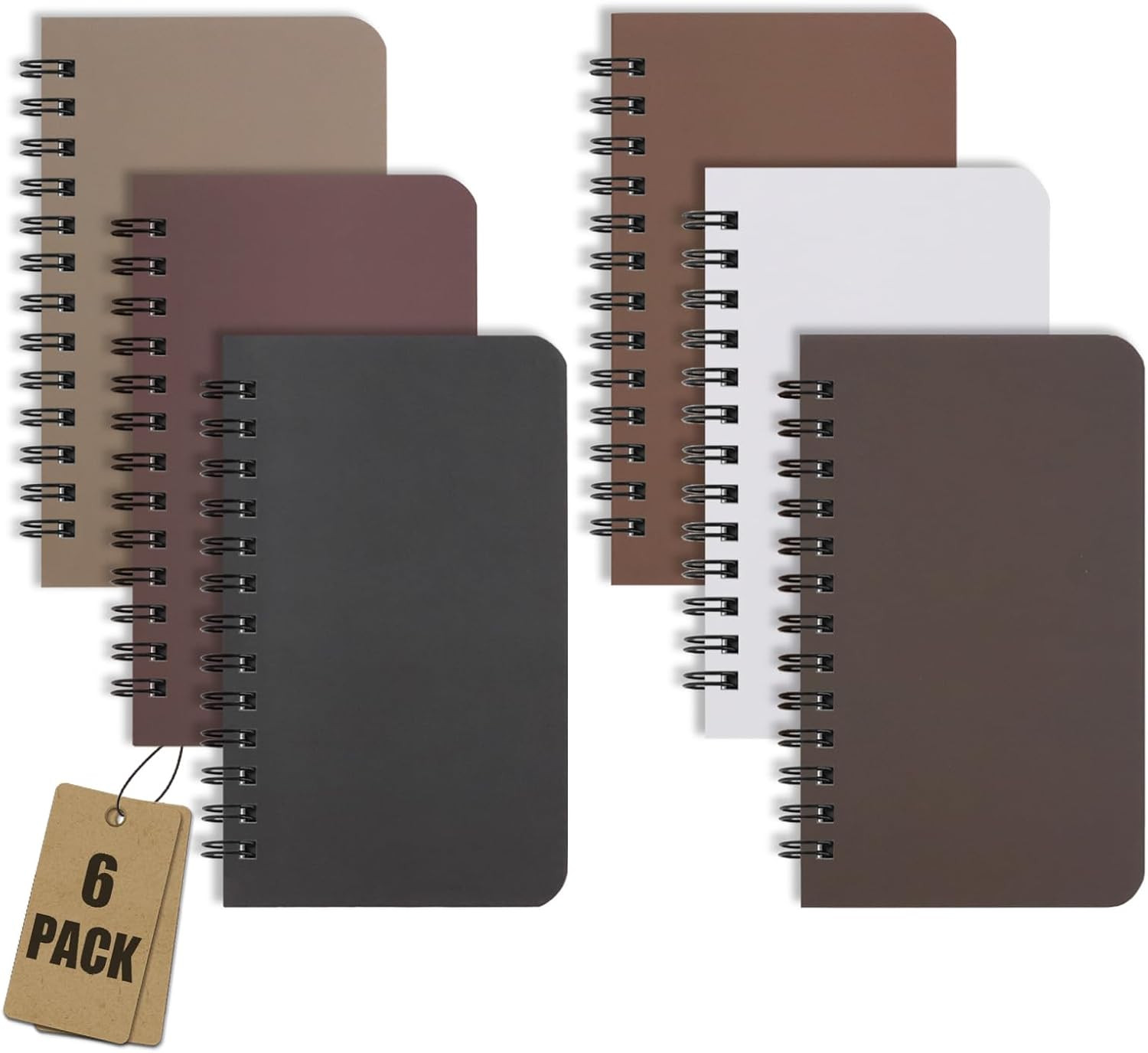 6 Pack Spiral Notebook Small Pocket Notebook 3×5 Spiral Notepads With Lined