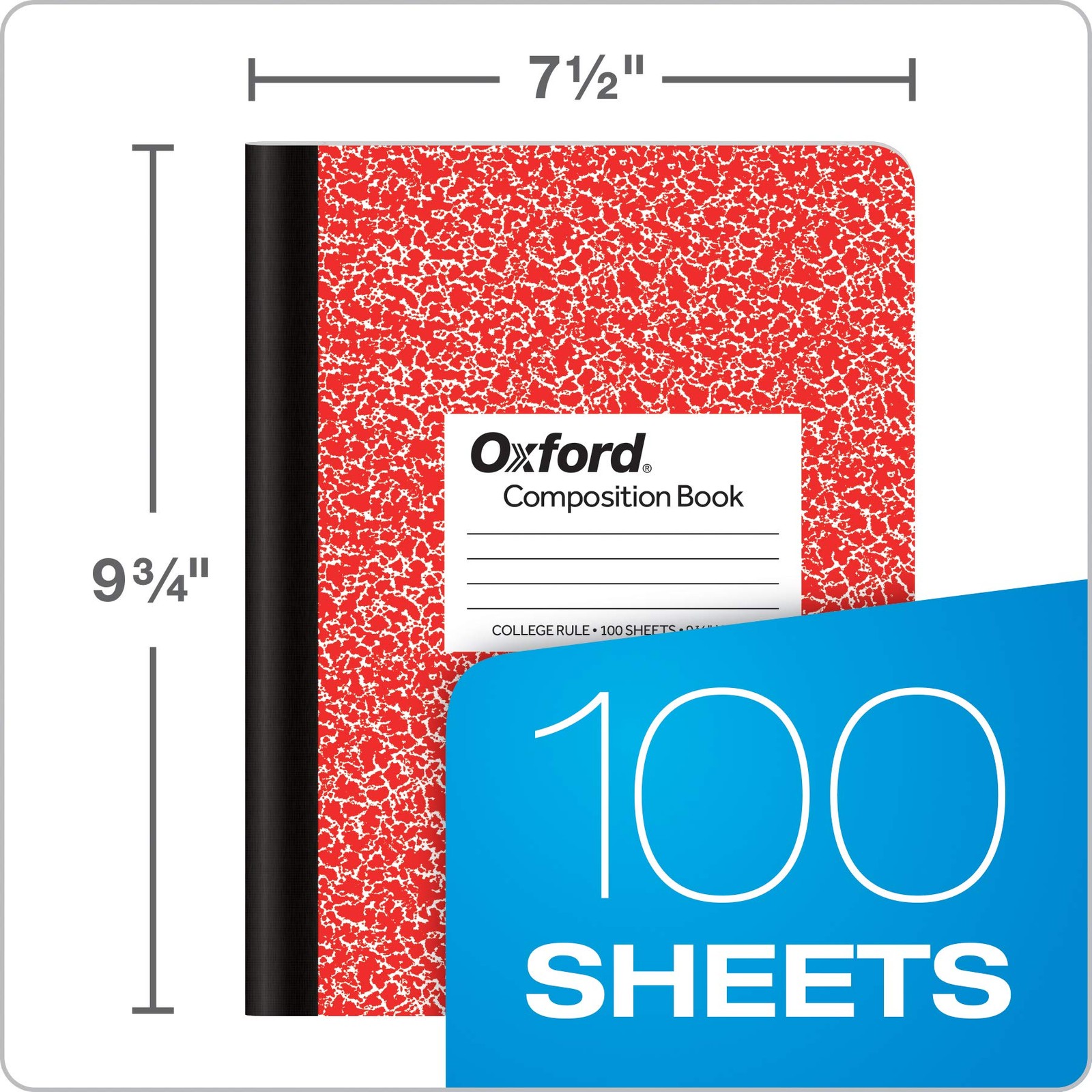 Composition Notebook 6 Pack, College Ruled Paper, 9-3/4 x 7-1/2 Inches, 100 S…