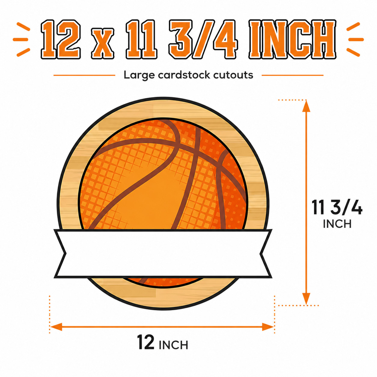 50 Basketball Cutouts 12 x 11.75 Classroom Bulletin Board Team Spirit Decor