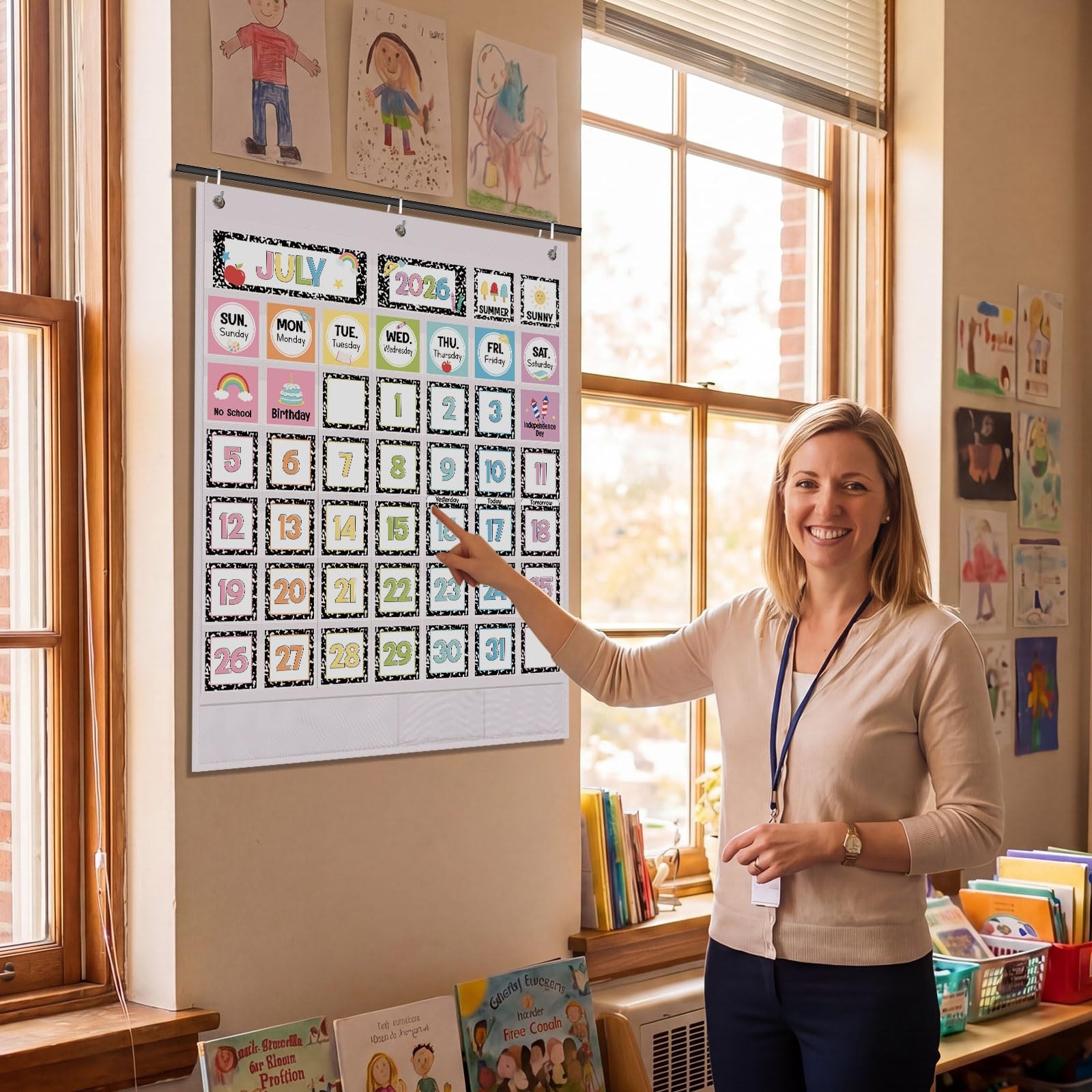 Classroom Calendar Pocket Chart Set Calendar Bulletin Board Set Seasons Festi…