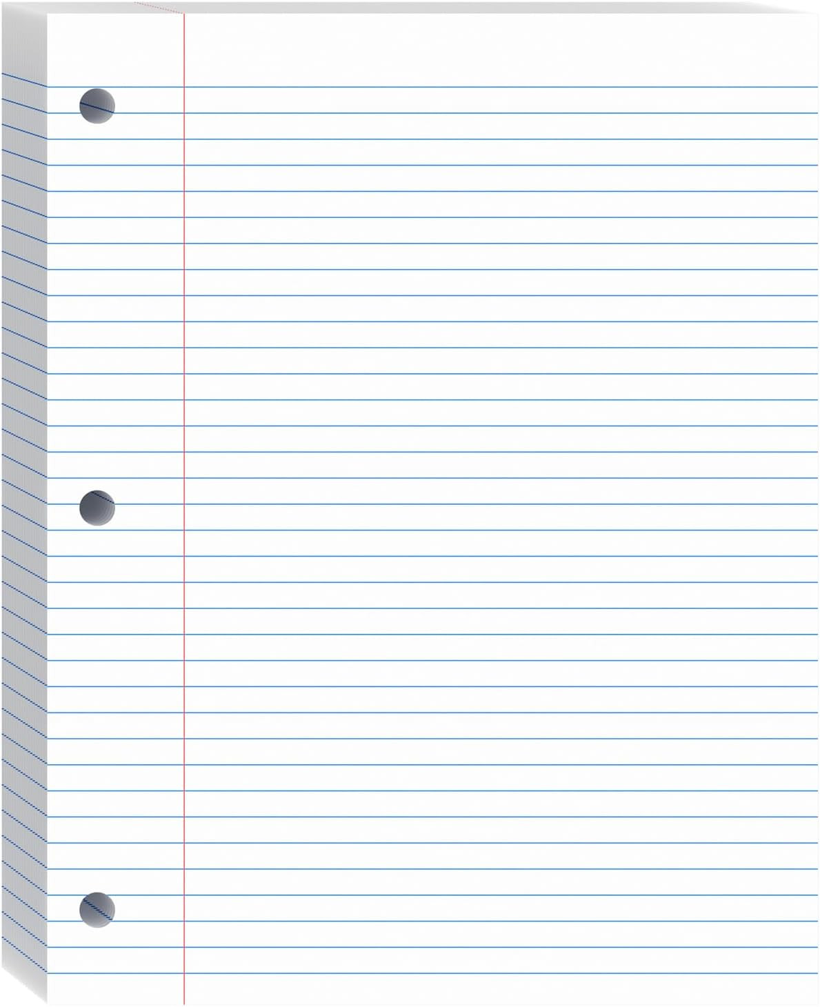 Loose Leaf Paper, 8X10.5 College Ruled, Notebook Paper with Holes, White Binder