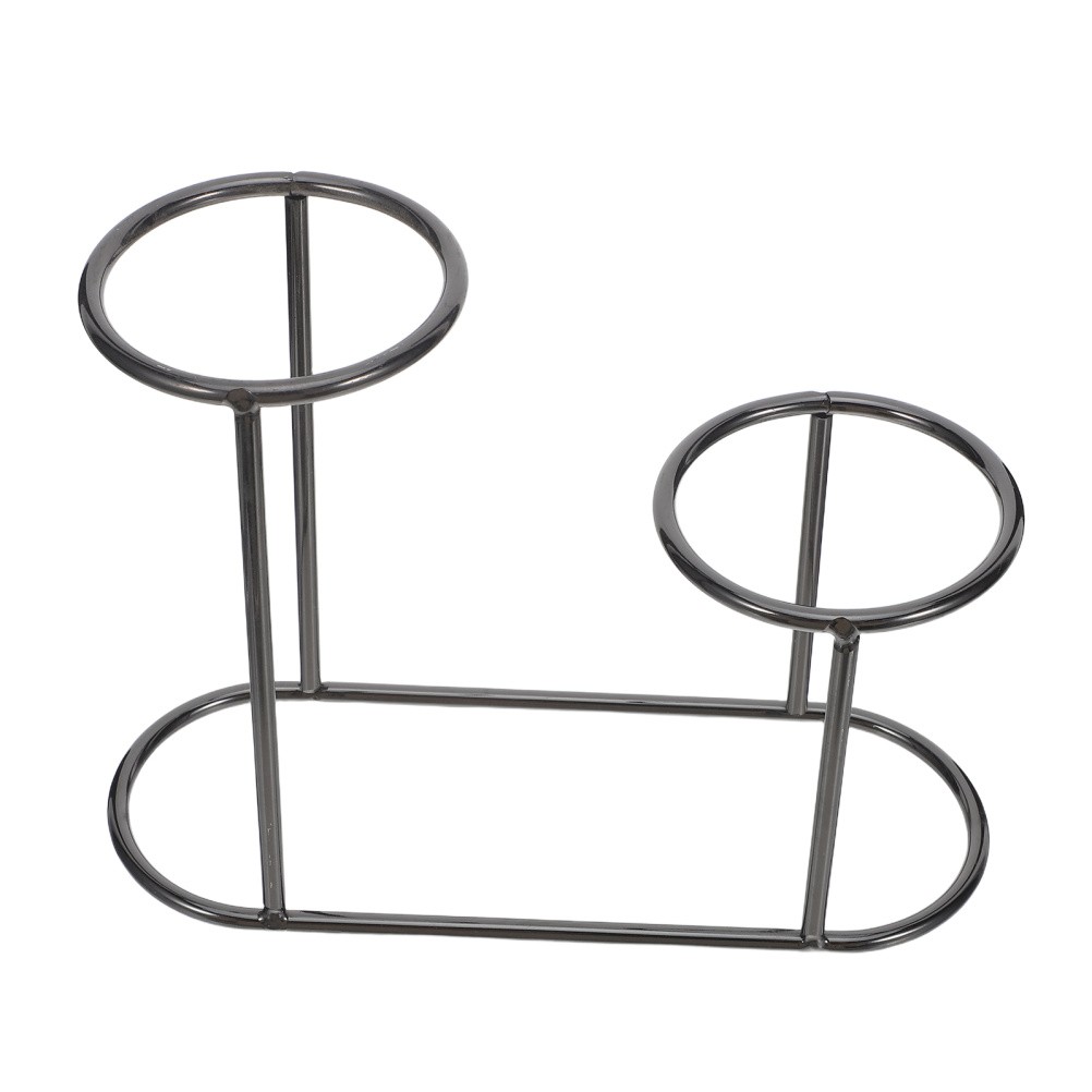 Black Metal Crystal Display Stand Elegant Sphere Holder for Outdoor Indoor Use