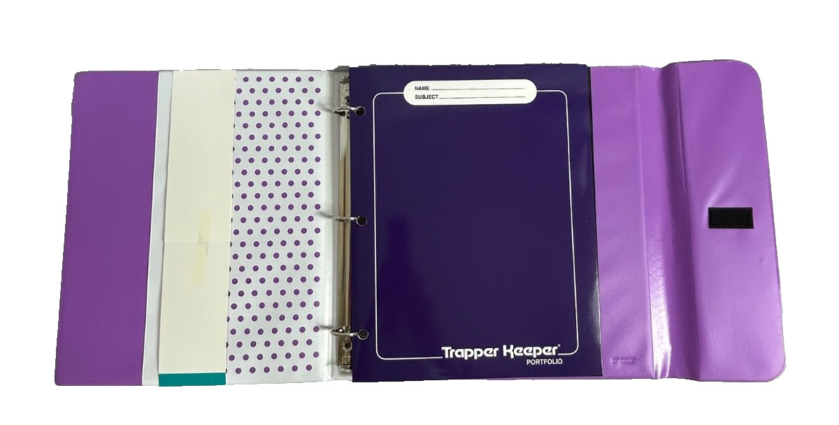 Trapper Keeper 3 Ring Binder Retro Portfolio Folder Mead Tropical Sunset Cal NEW