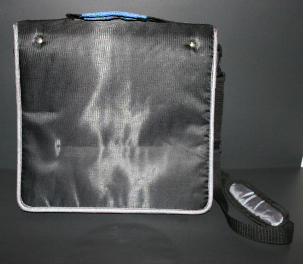 Five Star Blue 3 Ring Binder Full Zip Carrying Case Shoulder Strap Messenger Bag