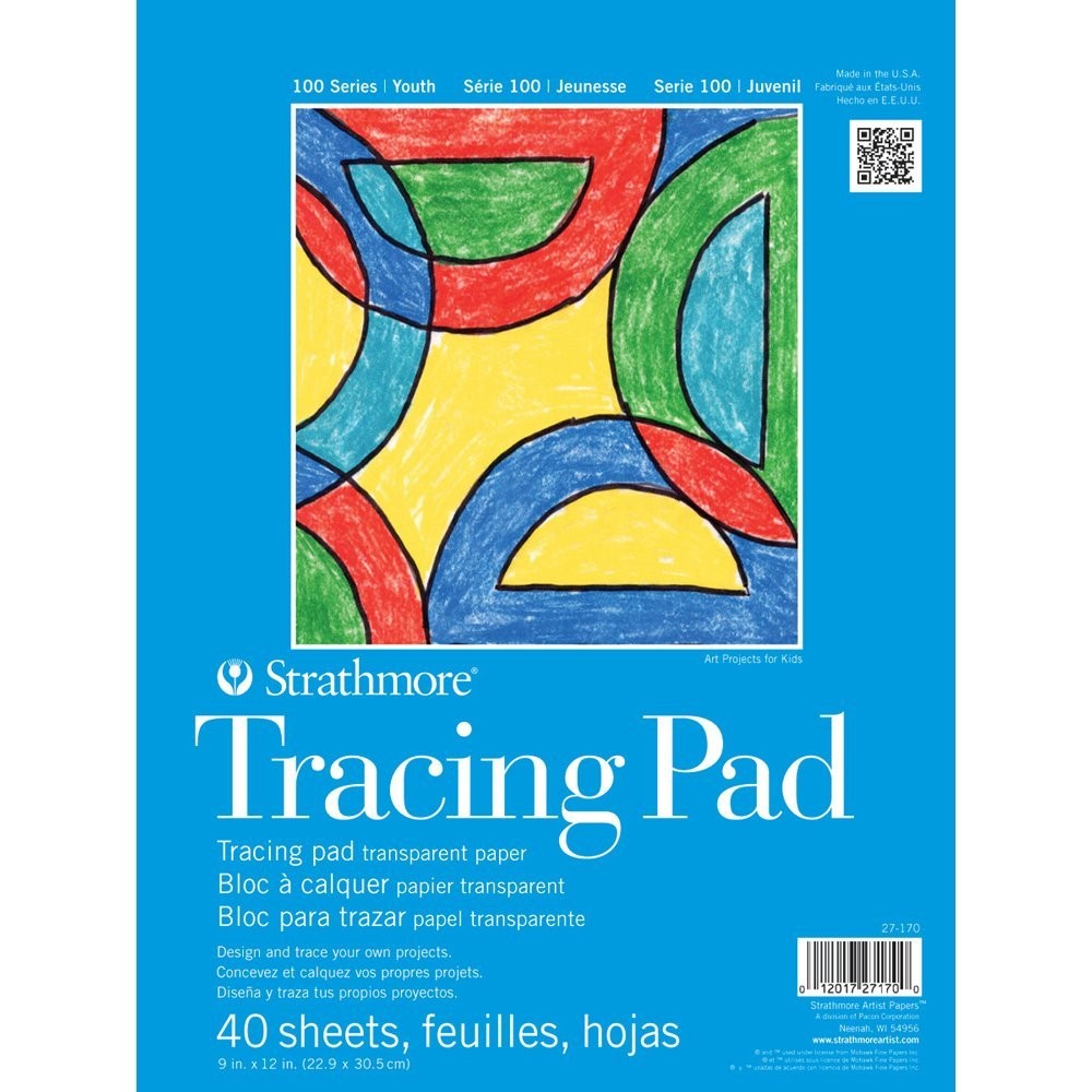 Strathmore (27-170 100 Series Youth Tracing Pad, 9″x12″ Tape 9×12, White