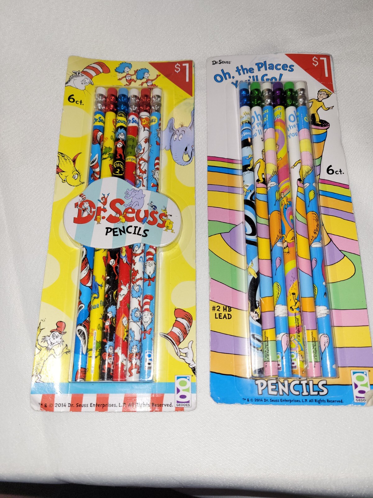 2 Dr. Seuss Pencils Pack Of 6 New
