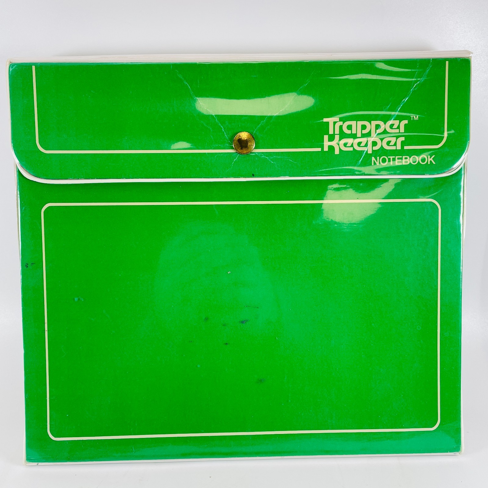 Vintage Mead Trapper Keeper Green Binder Snap Closure Retro 1980s School Folder