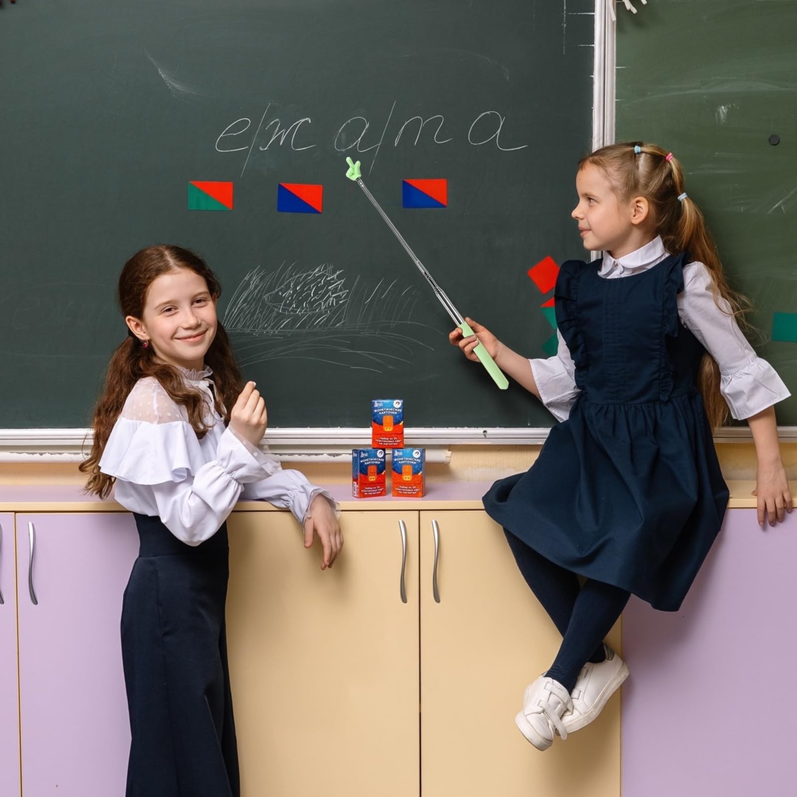 4 Pack Telescopic Teachers Pointer Extendable Hand Pointer Stick for Classroom
