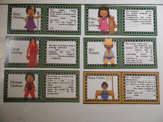 Educational Black History Comprehension Activity Set Grades 4-6 Laminated New!