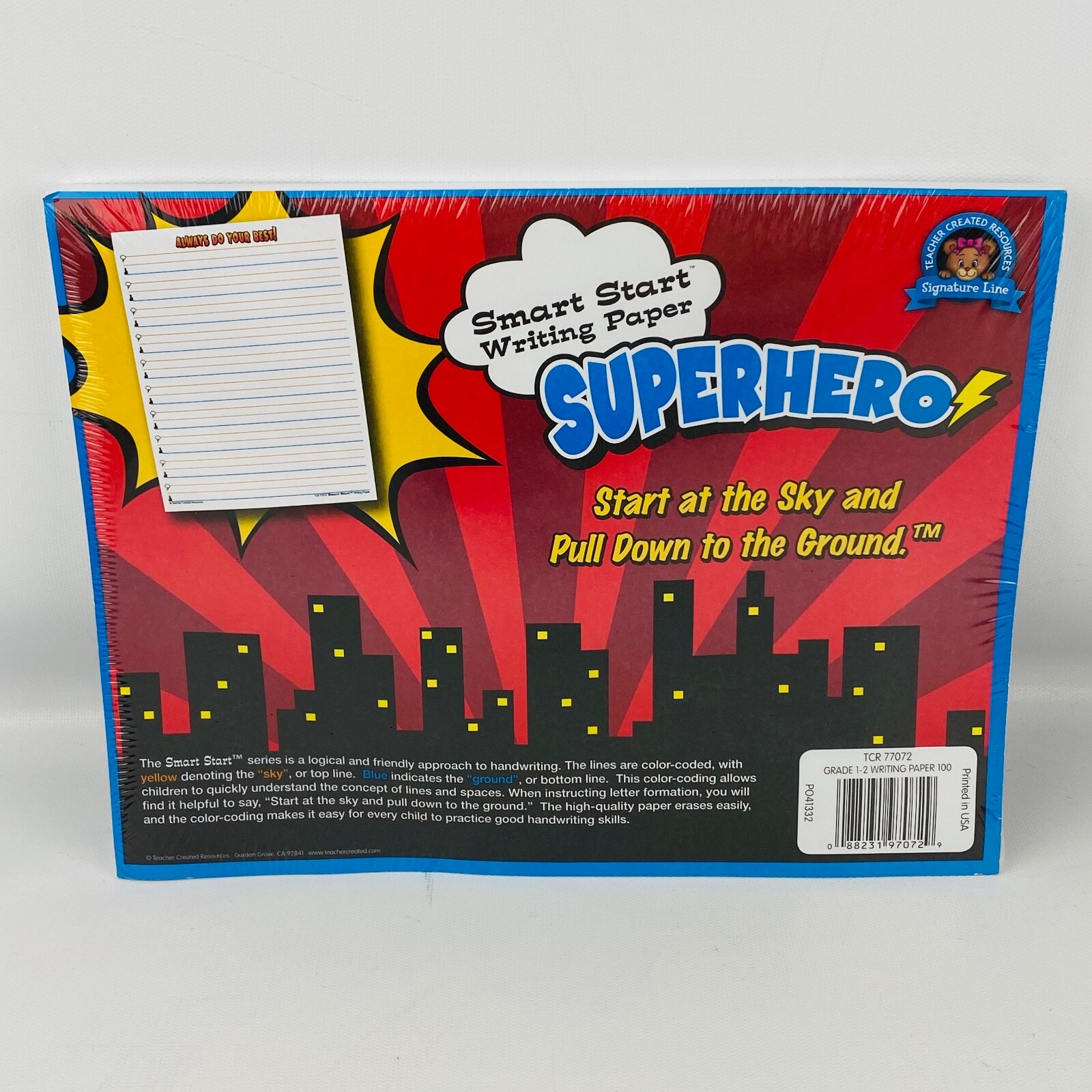 Superhero Smart Start Writing Paper 100 Sheets Grades 1-2 Teacher Created