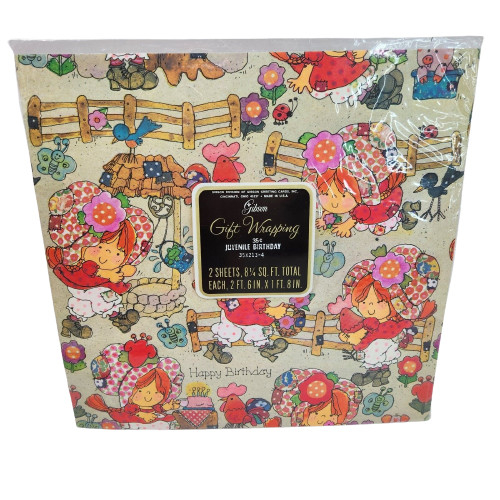 GIBSON KIDS PACK GIFTWRAP VINTAGE GIFT WRAPPING PAPER HAPPY BIRTHDAY NEW NOS