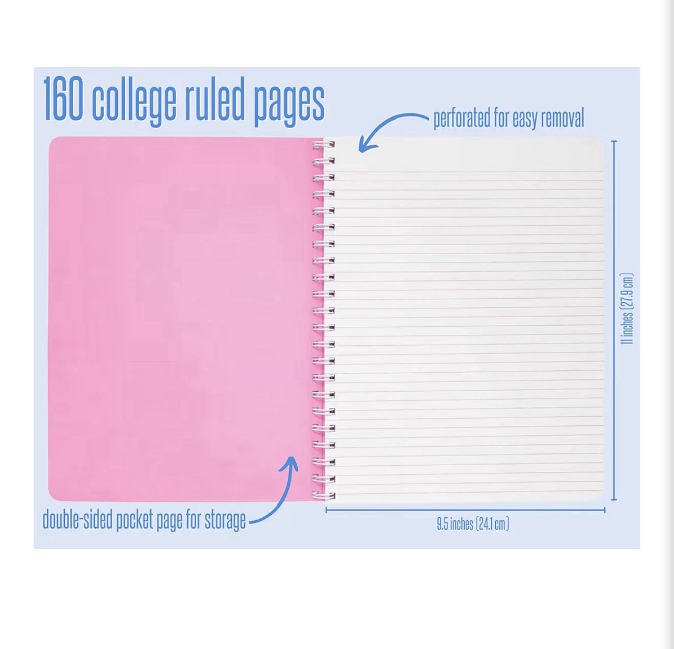 Lilly Pulitzer Large Hardcover Spiral Notebook, Frenchie Blue Caning