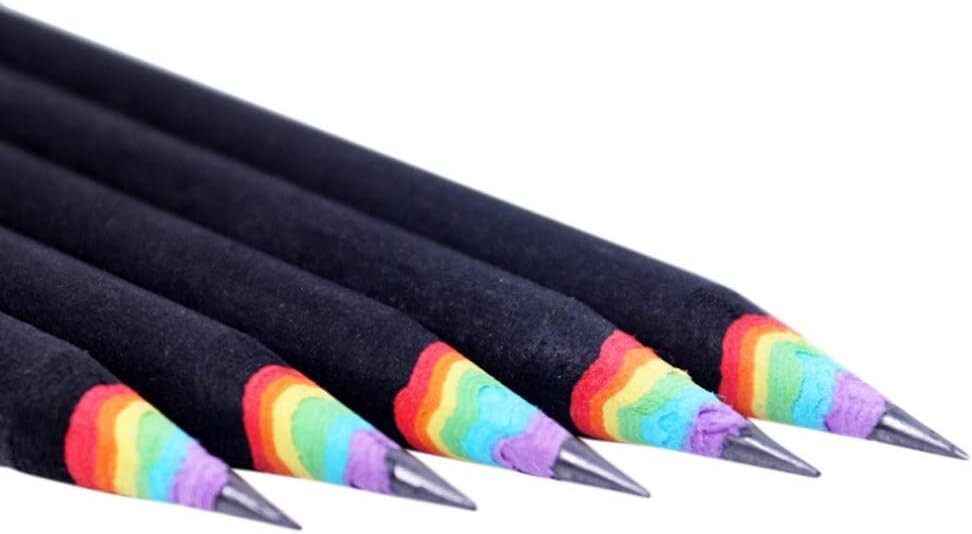 Box of 144 Rainbow Wood Pencils BLACK Bulk Teacher Class Party Favor
