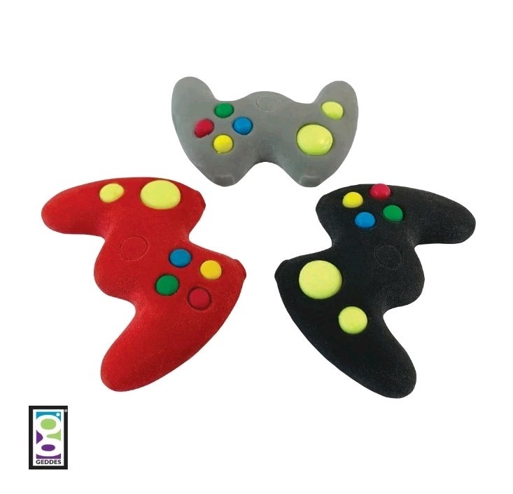 Raymond Geddes Game Controller Erasers For Kids Pack Of 24 New Black Red Gray