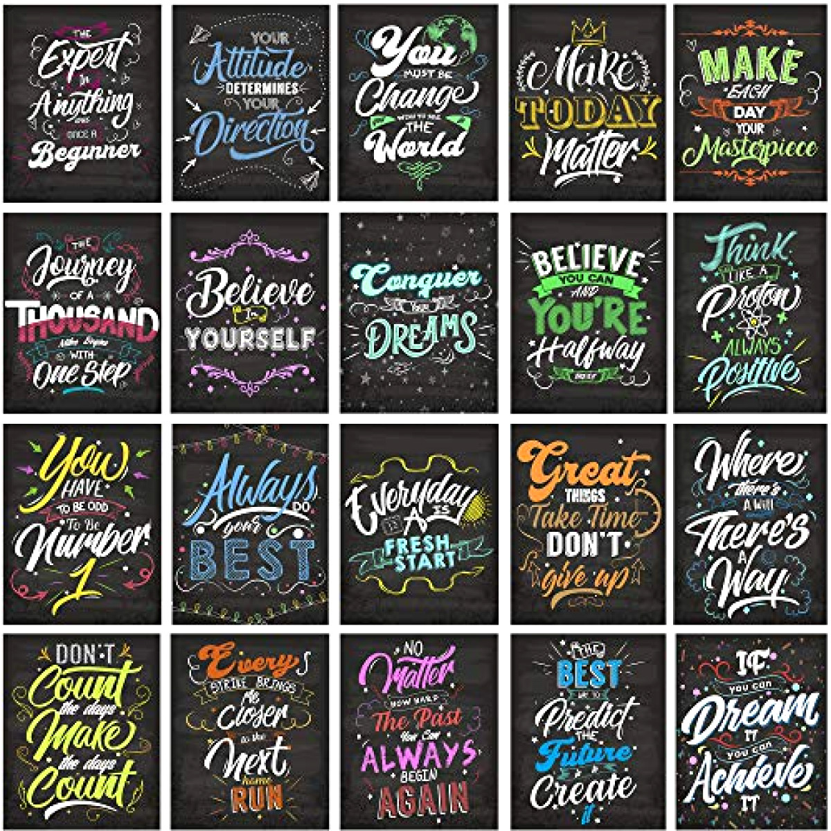 20 Laminated Motivational Inspirational Posters Classroom Wall Poster 13″x19″