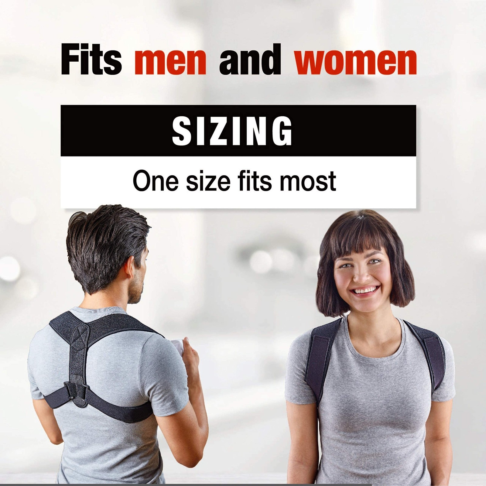 ACE Brand Posture Corrector, Posture Correction, Adjustable, Hook-and-Loop Sh…