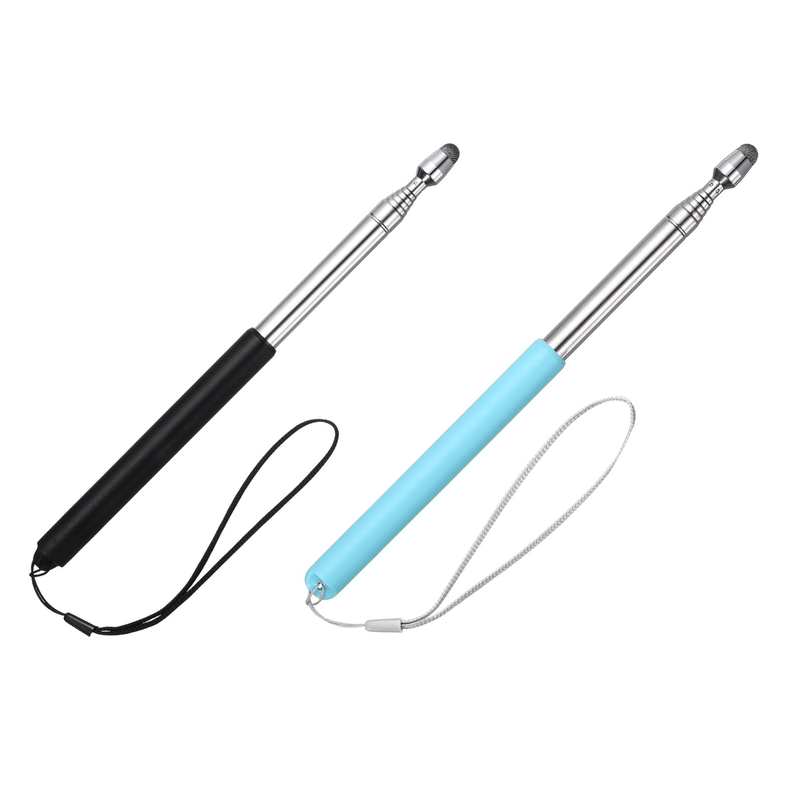 2Pcs, Pointer Finger Stick 39.4″ Retractable Teacher Pointer Black Blue