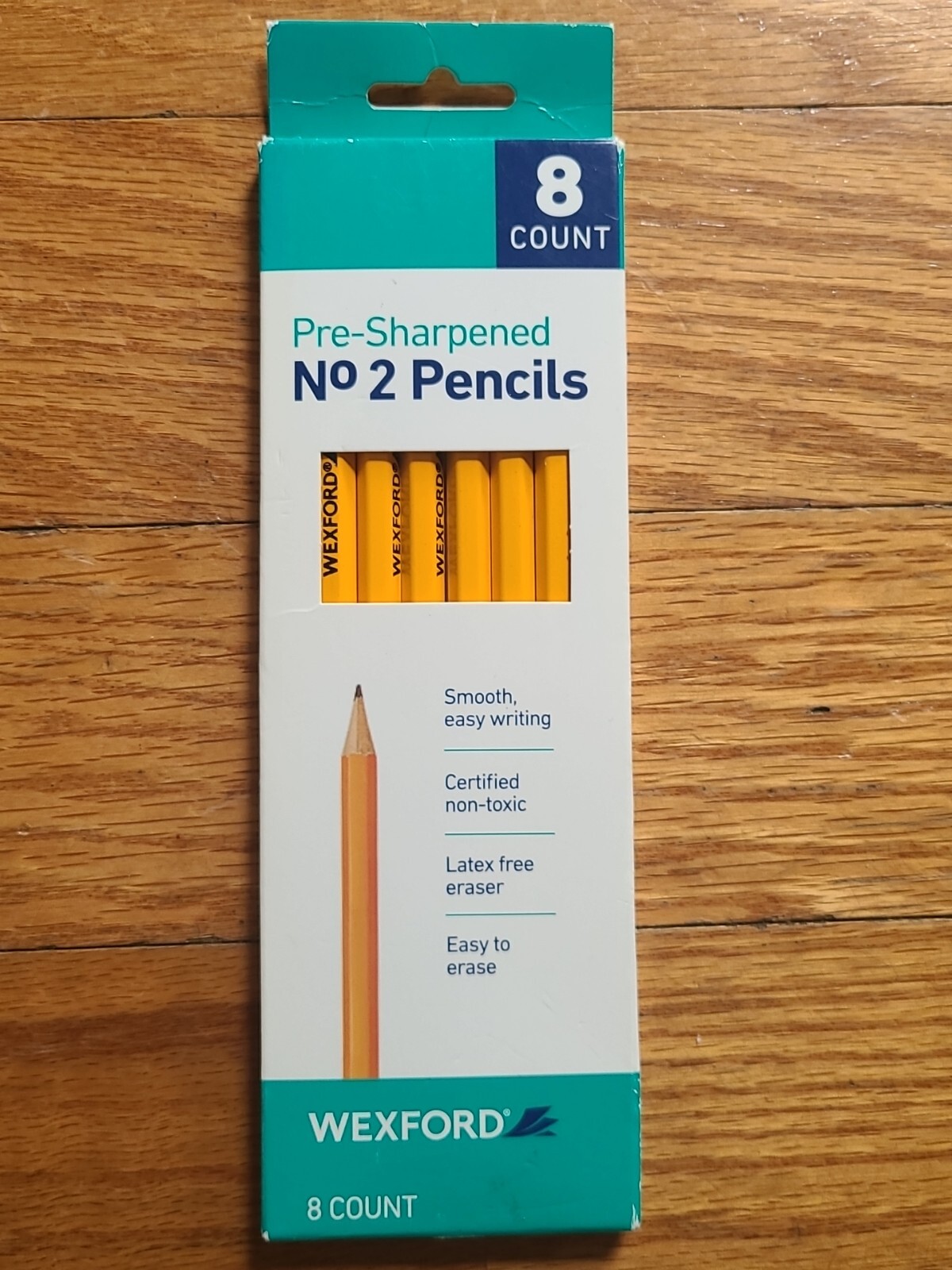 8 Pack Wexford Pre-Sharpened Pencils Certified Non-toxic Latex Free Erasers New