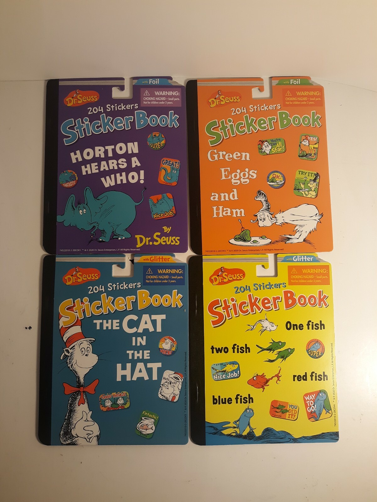 NEW LOT OF 4 DR SEUSS STICKER BOOKS 816 TOTAL STICKERS PAPERBACK