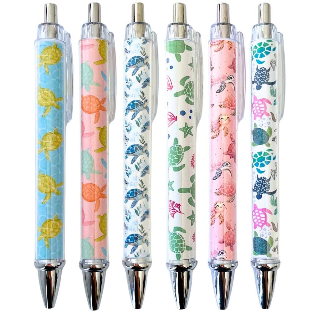 YJ PREMIUMS 6PC Turtle Pens Cute Turtles 1 Count (Pack of 6), Multicolor