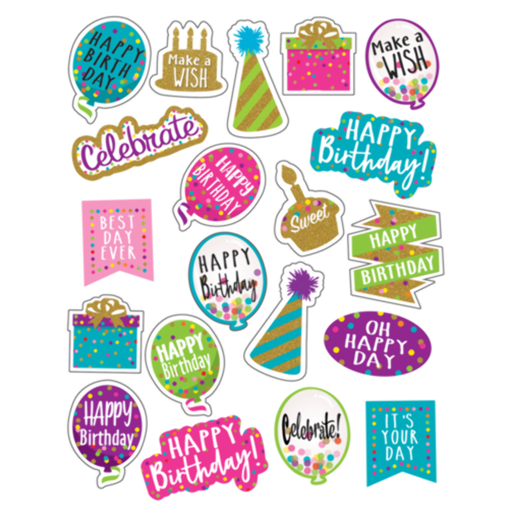 Teacher Created Resources Confetti Happy Birthday Stickers (TCR 8585)