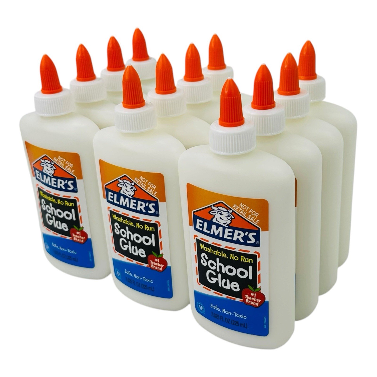 Lot of 12 Elmer’s School Glue Washable No Run Non-Toxic 7.625 fl oz